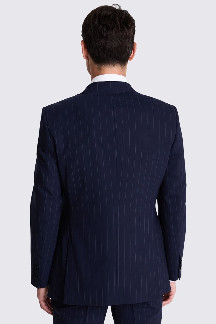 Tailored Fit Navy Stripe Performance Suit