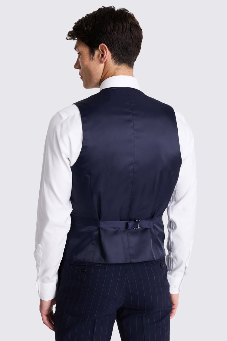 Tailored Fit Navy Stripe Performance Vest