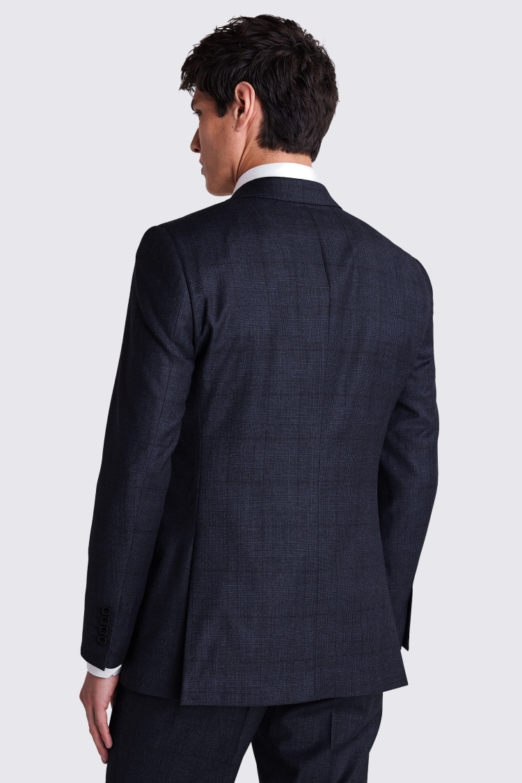 Tailored Fit Navy Check Performance Suit