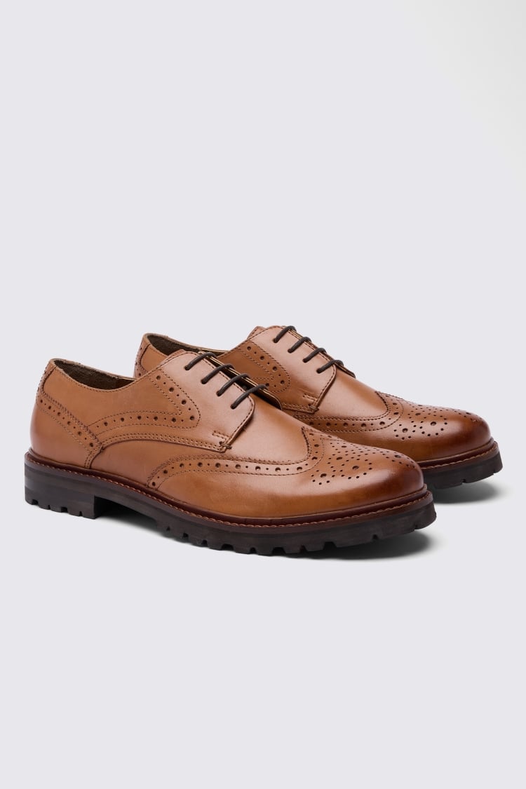 Chunky Tan Brogue Shoe