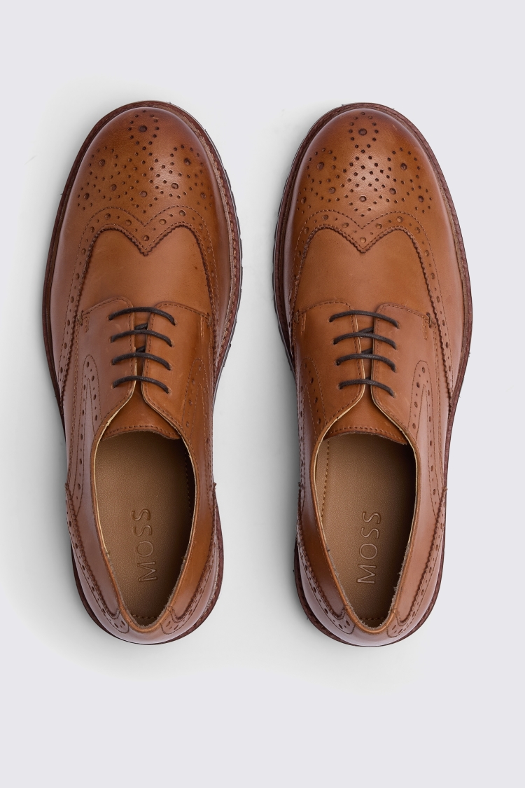 Chunky Tan Brogue Shoe