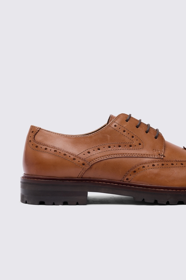 Chunky Tan Brogue Shoe