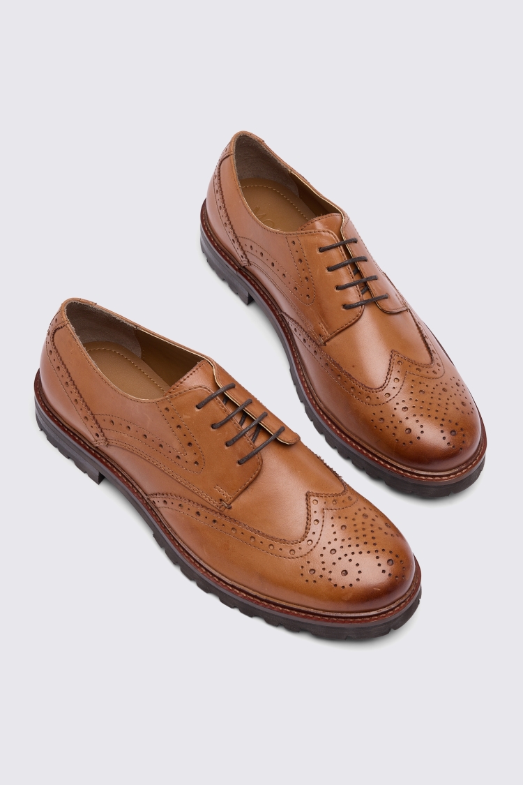 Chunky Tan Brogue Shoe