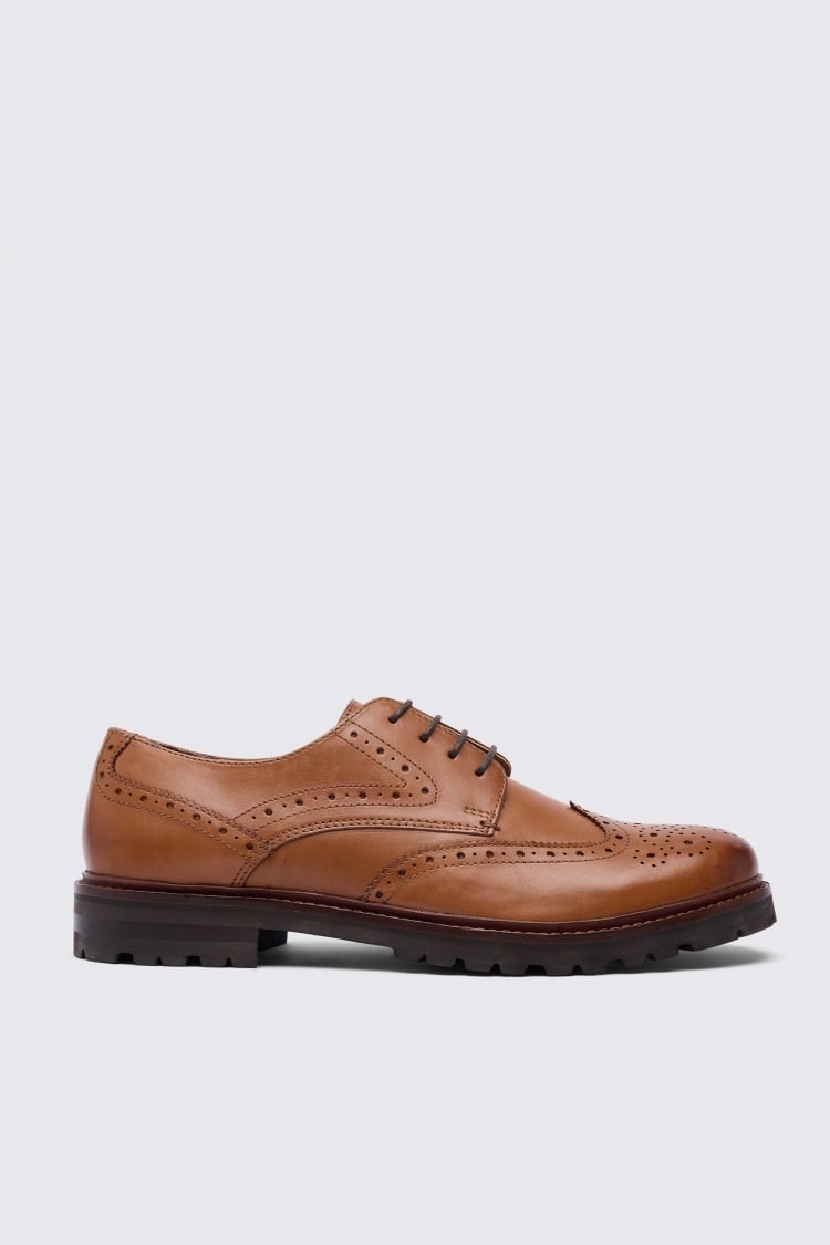 Chunky Tan Brogue Shoe