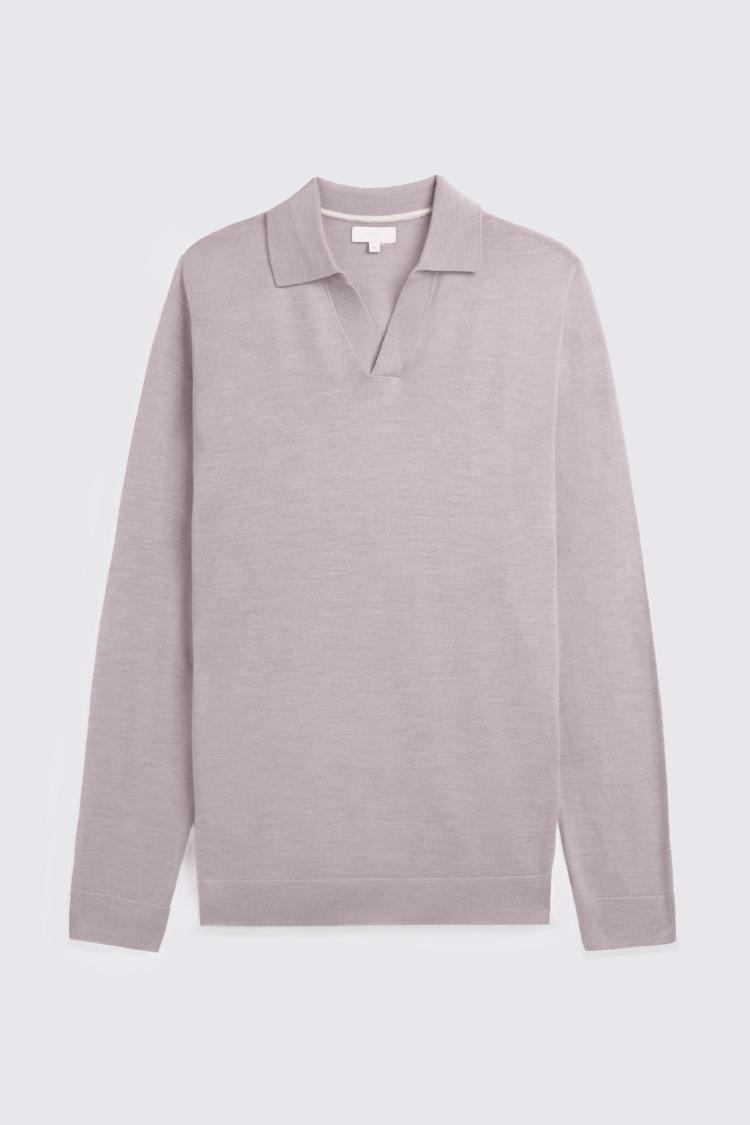 Lilac Merino-Blend Skipper Shirt