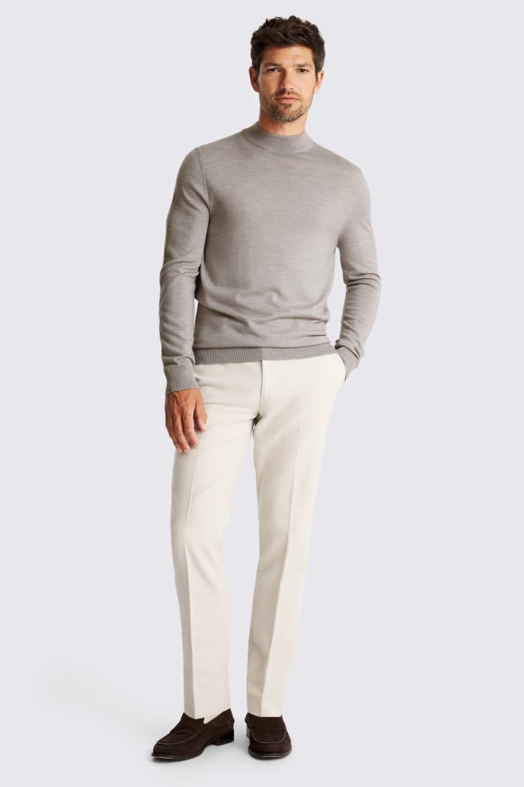 Lilac Merino-Blend Mock Neck Jumper