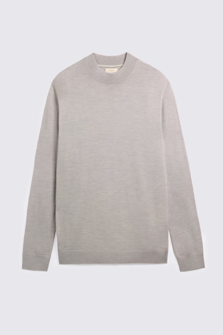 Lilac Merino-Blend Mock Neck Jumper
