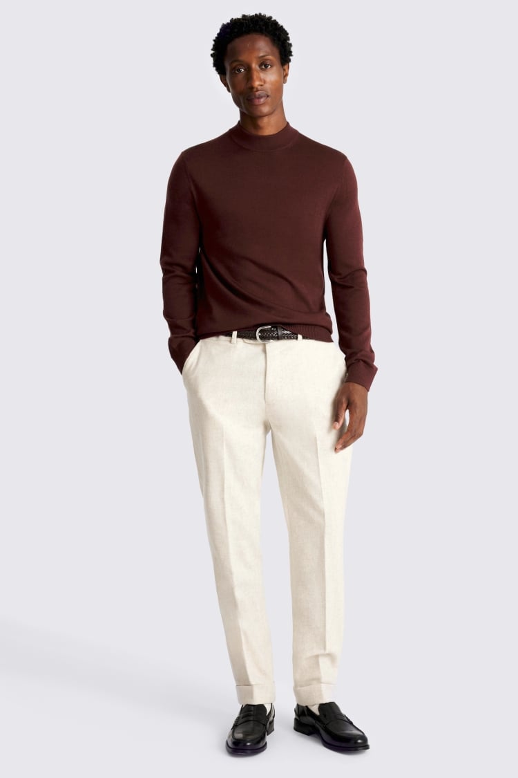 Cerise Merino Mock-Neck Jumper