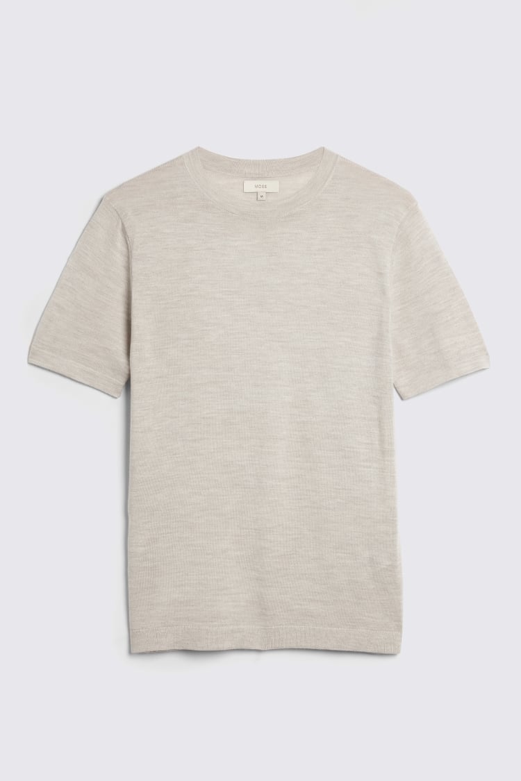 Oatmeal Merino Crew-Neck T-Shirt