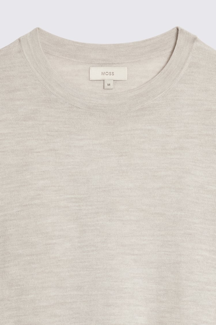 Oatmeal Merino Crew-Neck T-Shirt