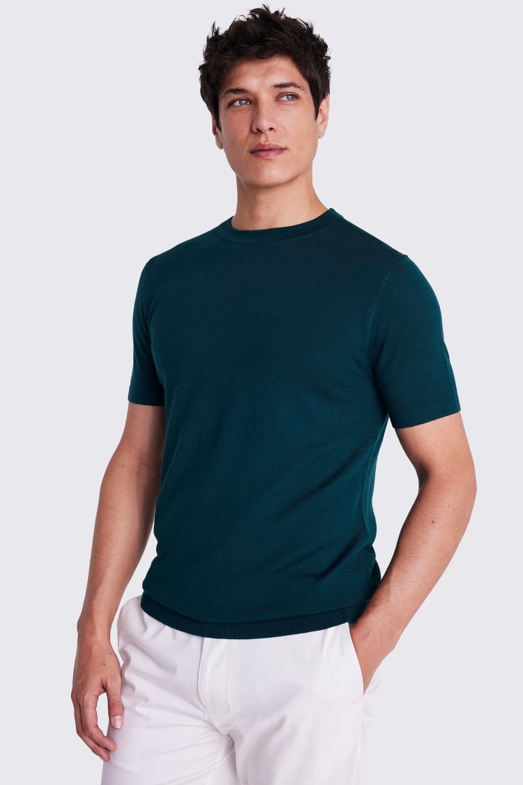 Emerald Green Merino Crew-Neck T-Shirt