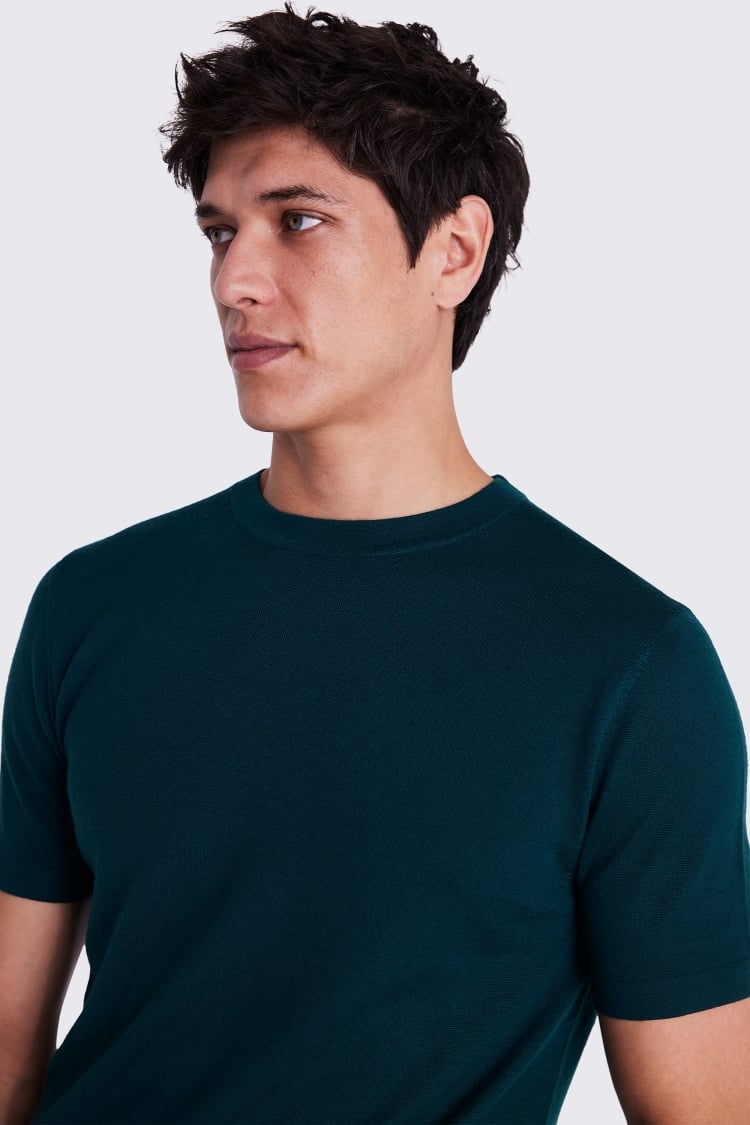 Emerald Green Merino Crew-Neck T-Shirt