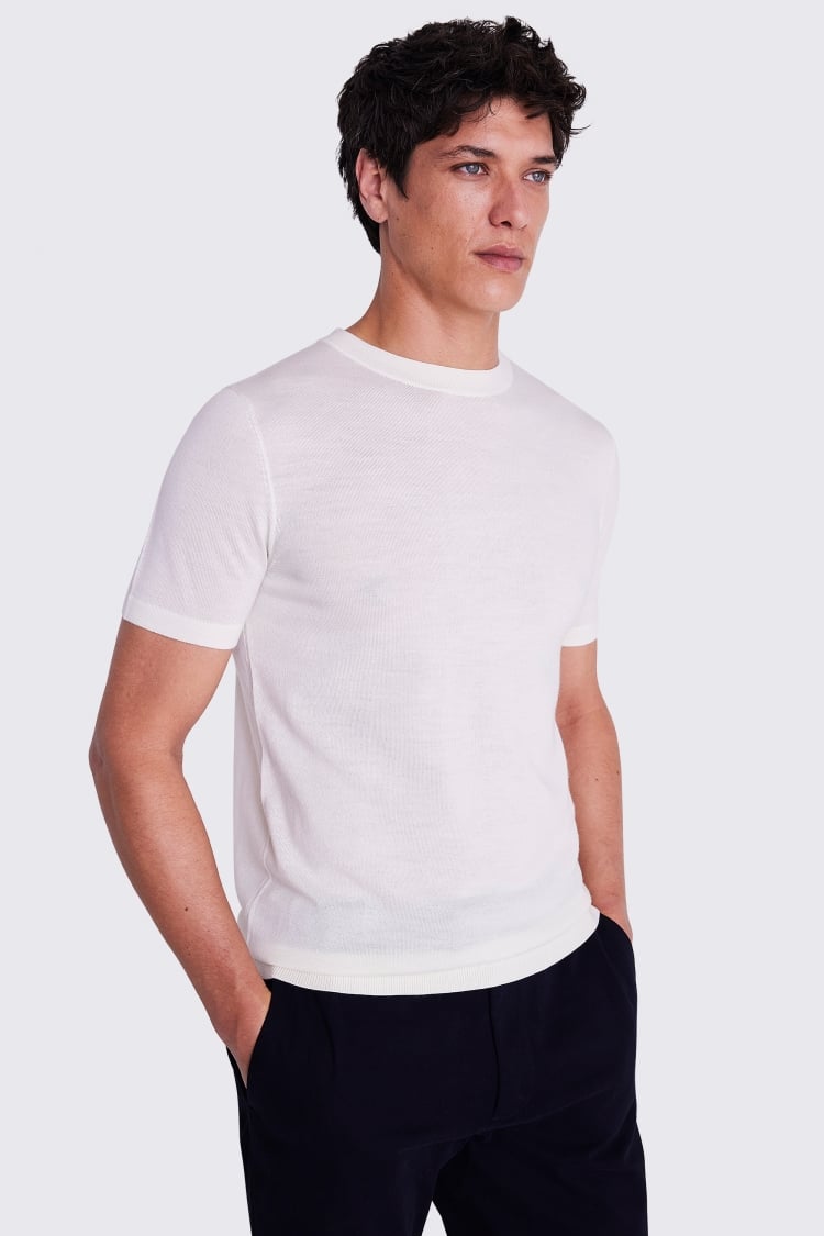 Winter White Merino Crew-Neck T-Shirt