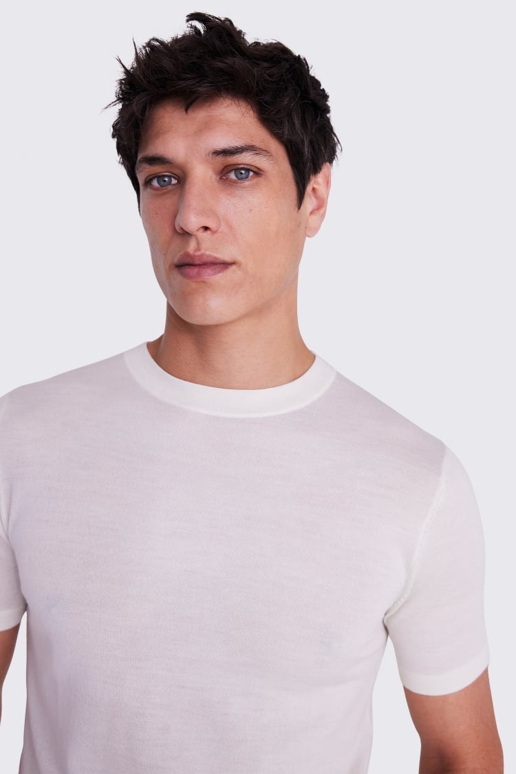 Winter White Merino Crew-Neck T-Shirt