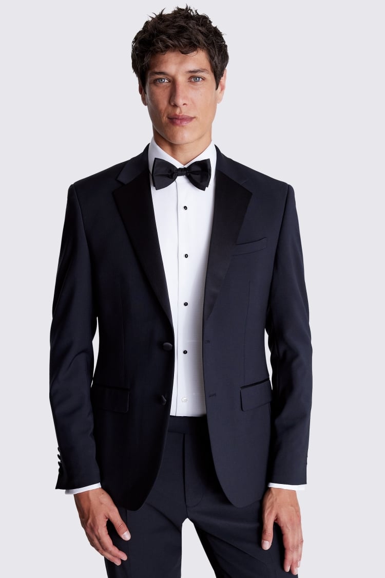 Slim Fit Notch Lapel Black Nano Suit