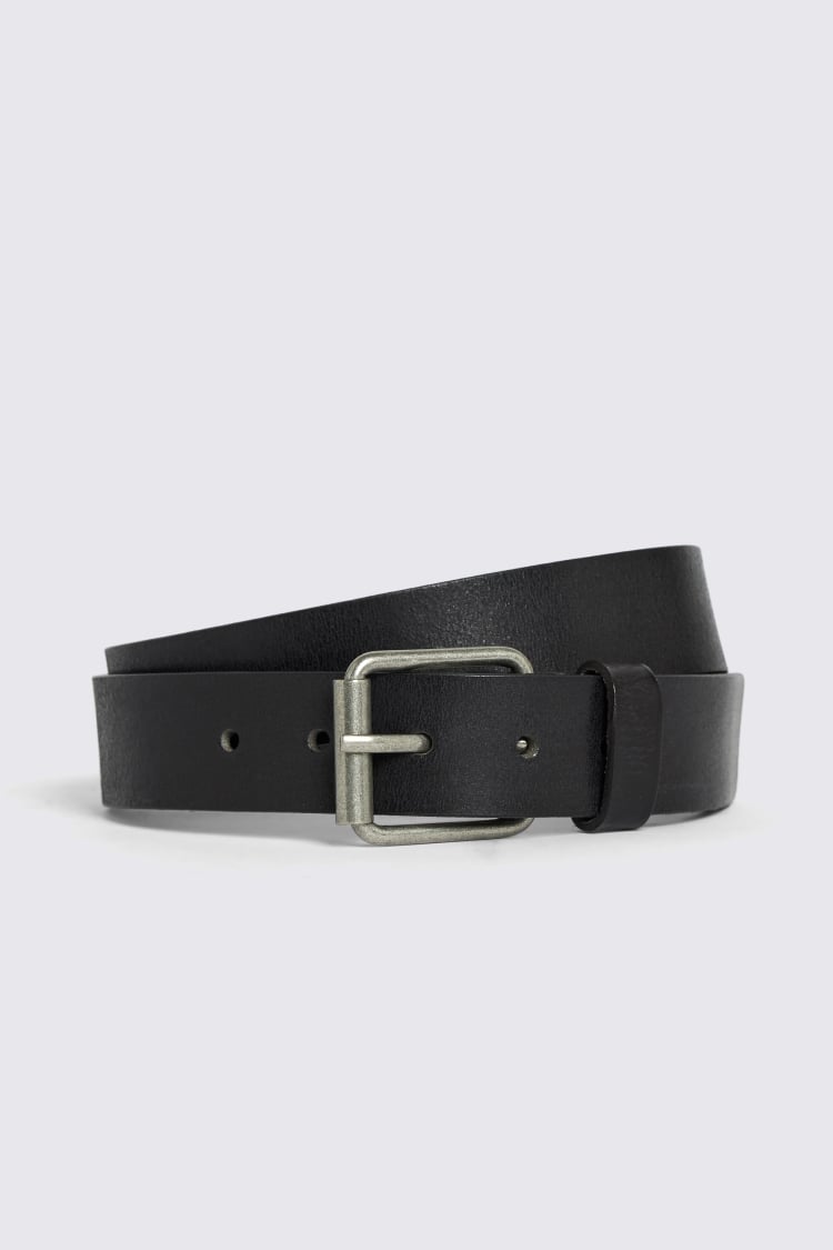 Black Leather Jeans Belt