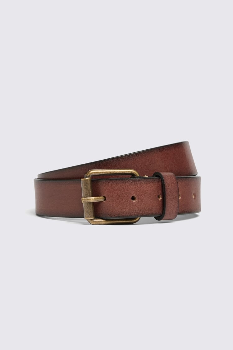 Chocolate Leather Jeans Belt