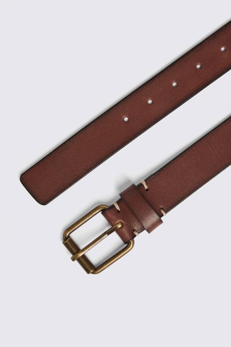 Chocolate Leather Jeans Belt