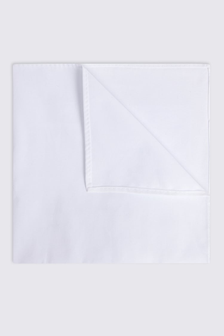 White Cotton Pocket Square