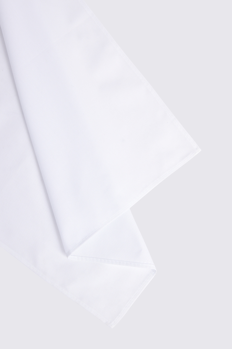 White Cotton Pocket Square