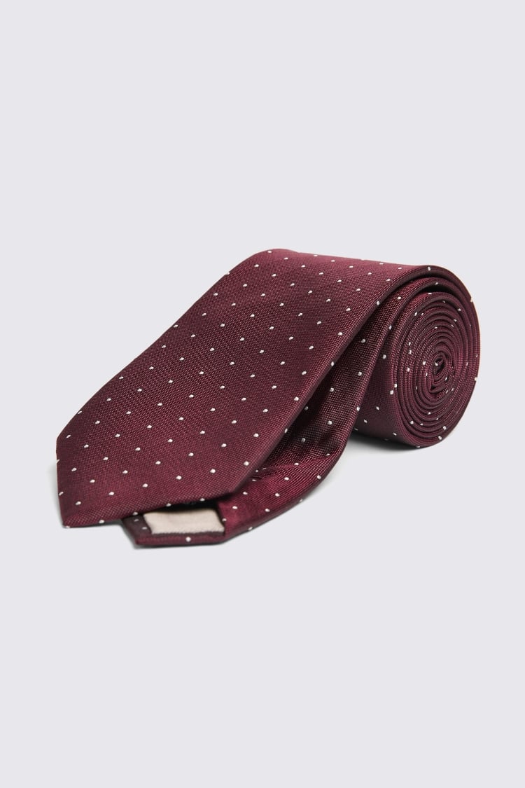 Burgundy Silk Pindot Tie