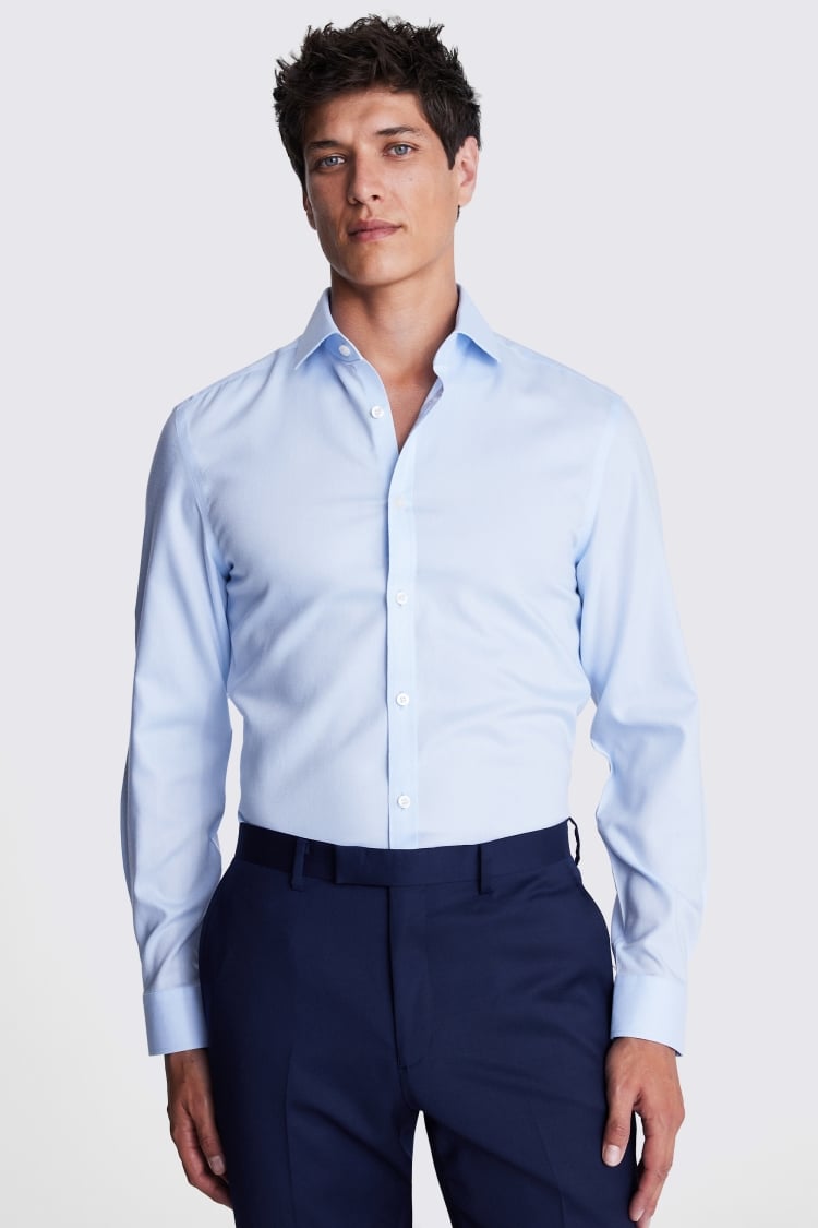 Slim Fit Sky Royal Oxford Non Iron Shirt