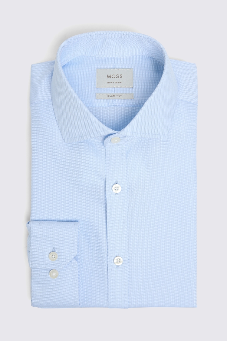 Slim Fit Sky Royal Oxford Non Iron Shirt