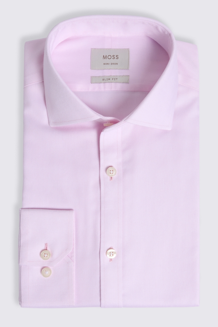 Slim Fit Pink Royal Oxford Non Iron Shirt