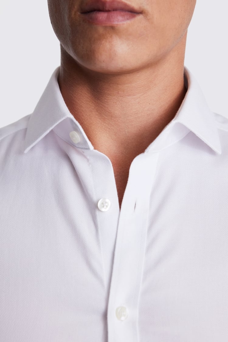 Slim Fit White Royal Oxford Non Iron Shirt