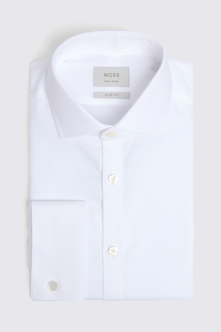 Slim Fit White Royal Oxford Non Iron Shirt