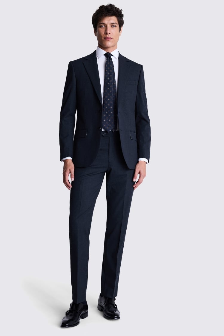 Tailored Fit Navy Check Suit