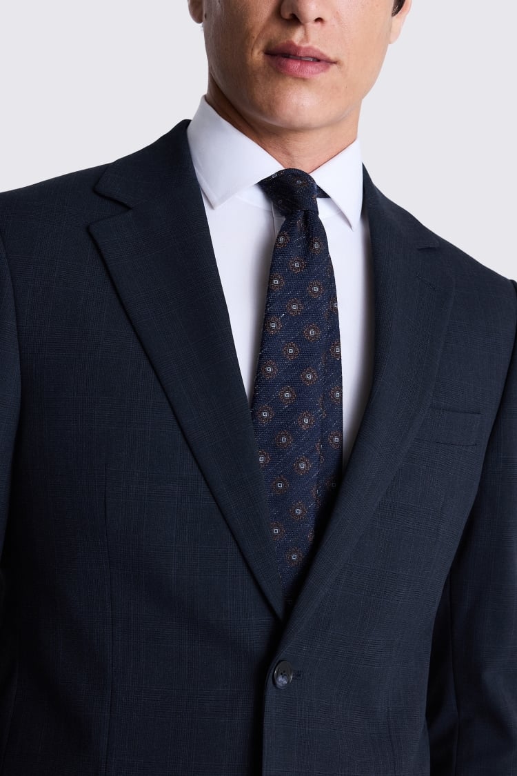 Tailored Fit Navy Check Suit