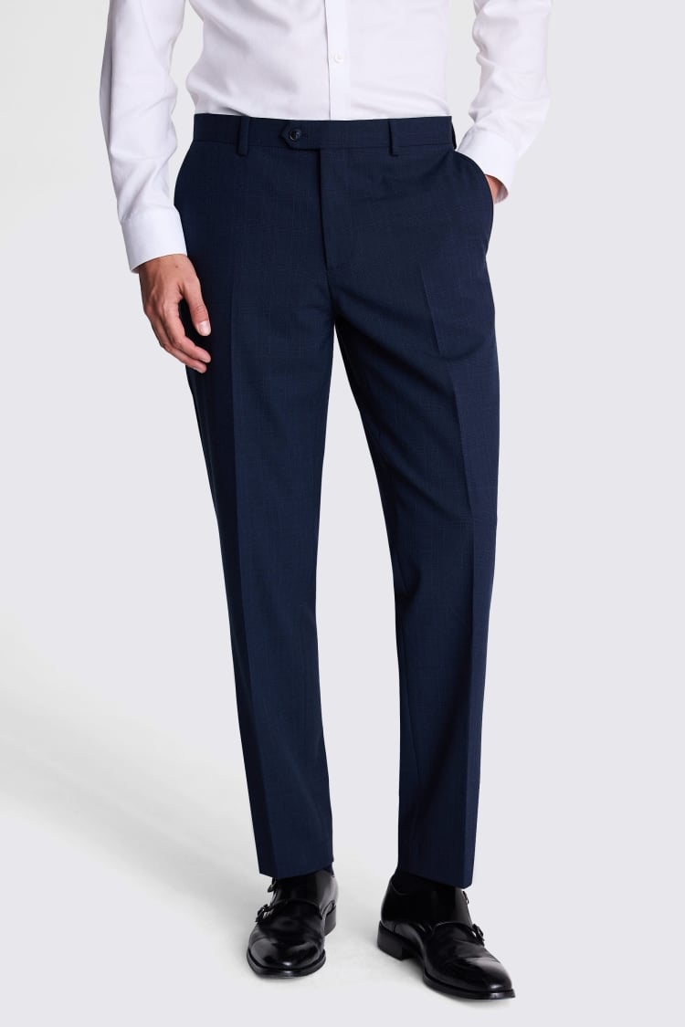 Tailored Fit Navy Check Suit