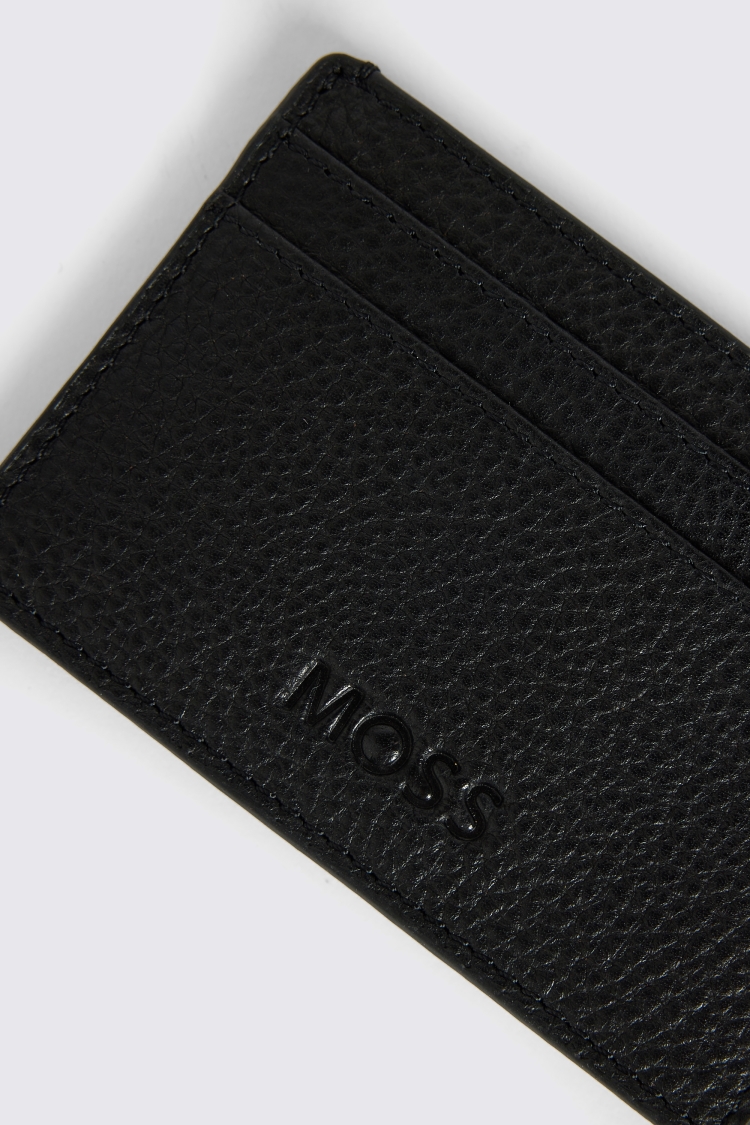 Black Grained Leather Cardholder