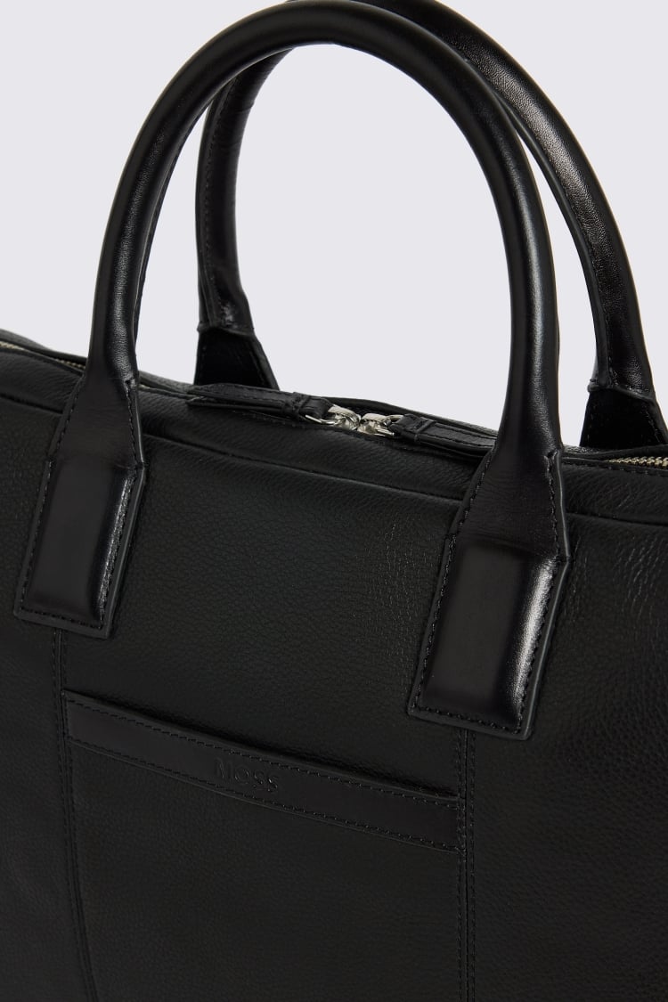 Black Grained Leather Briefcase