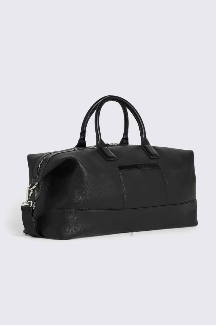 Black Grained Leather Holdall