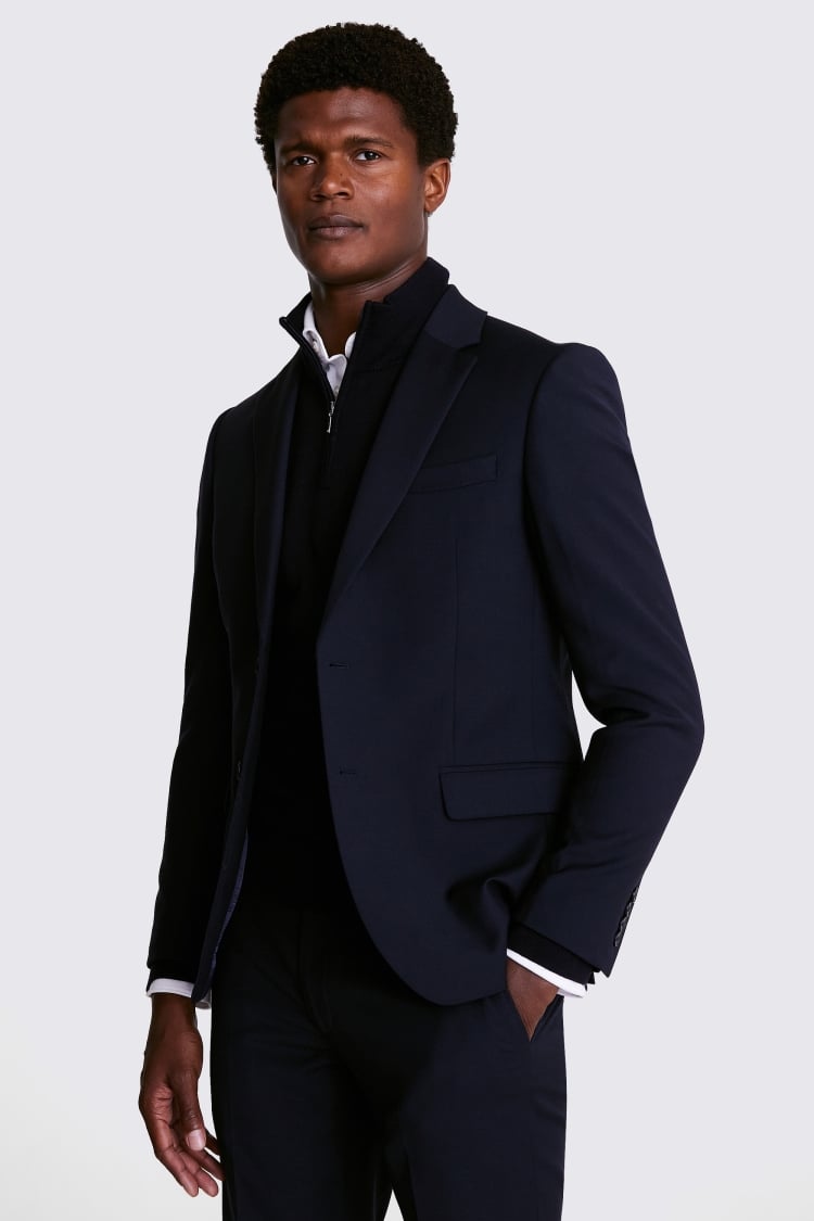 DKNY Slim Fit Navy Texture Suit