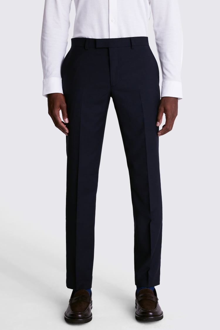 DKNY Slim Fit Navy Texture Trousers