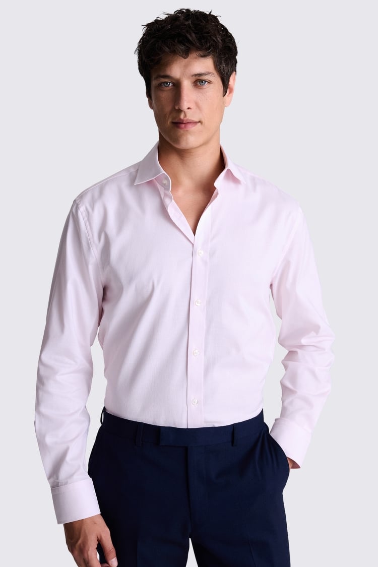 Regular Fit Pink Dobby Stretch Shirt