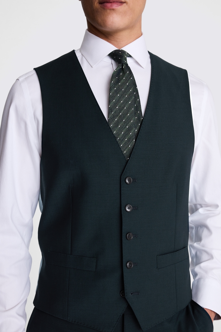 Tailored Fit Bottle Green Performance Waistcoat