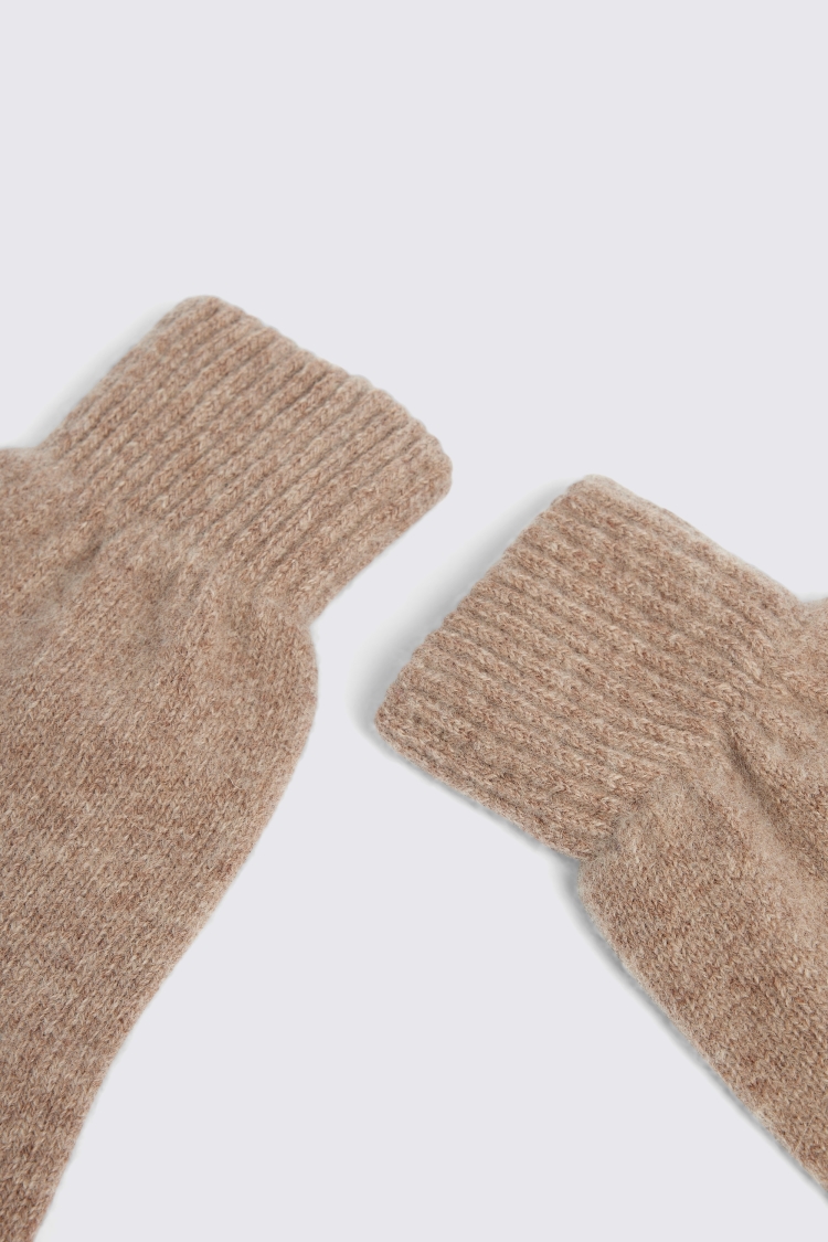 Taupe Melange Cashmere Blend Gloves