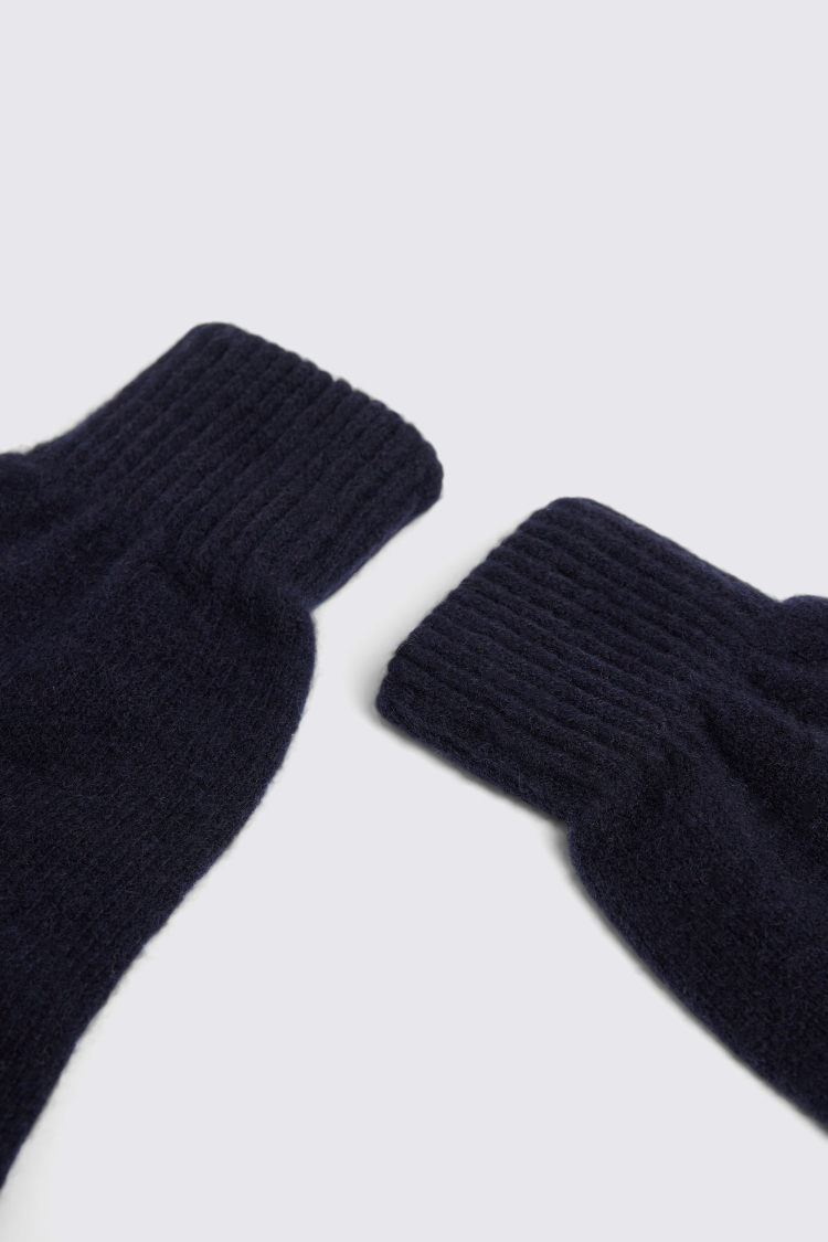 Navy Cashmere Blend Gloves