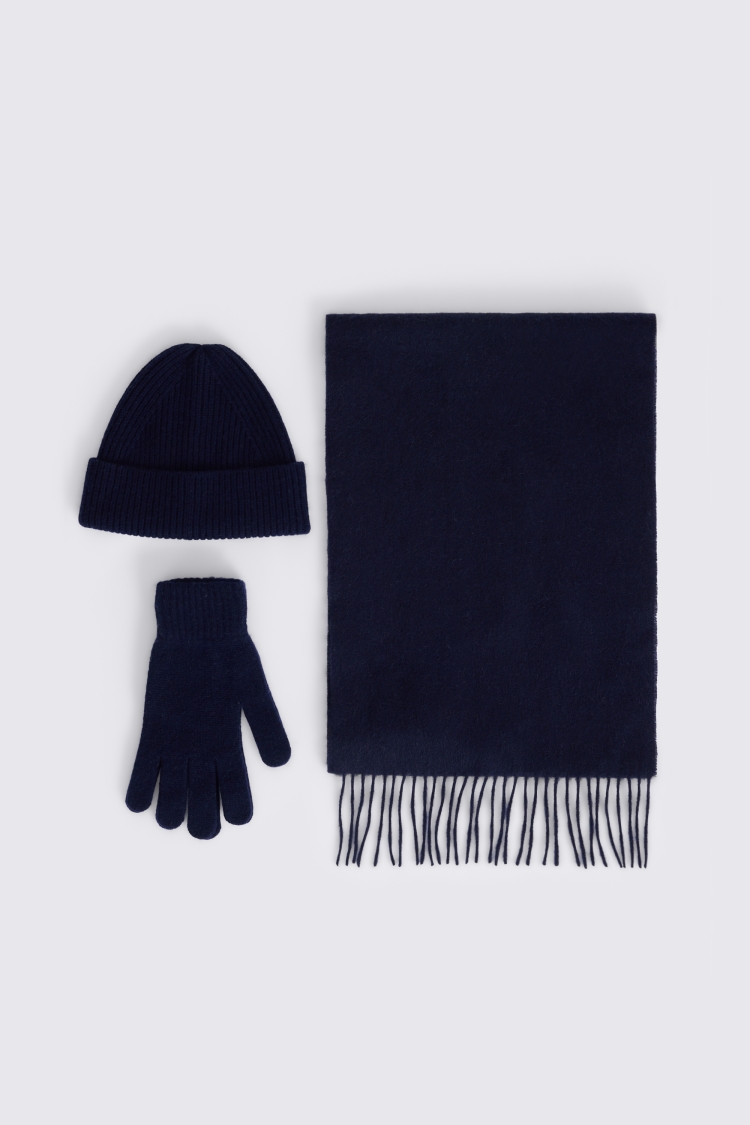 Navy Cashmere Blend Gloves