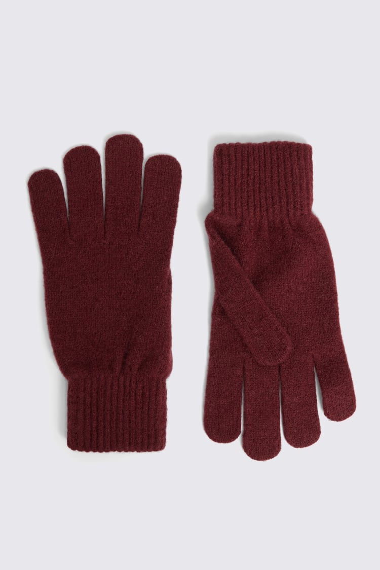 Burgundy Cashmere Blend Gloves