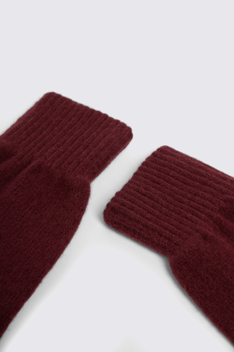 Burgundy Cashmere Blend Gloves