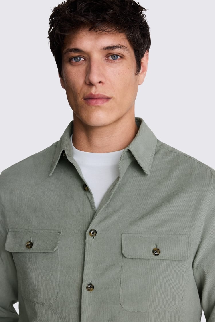 Sage Lightweight Cord Overshirt