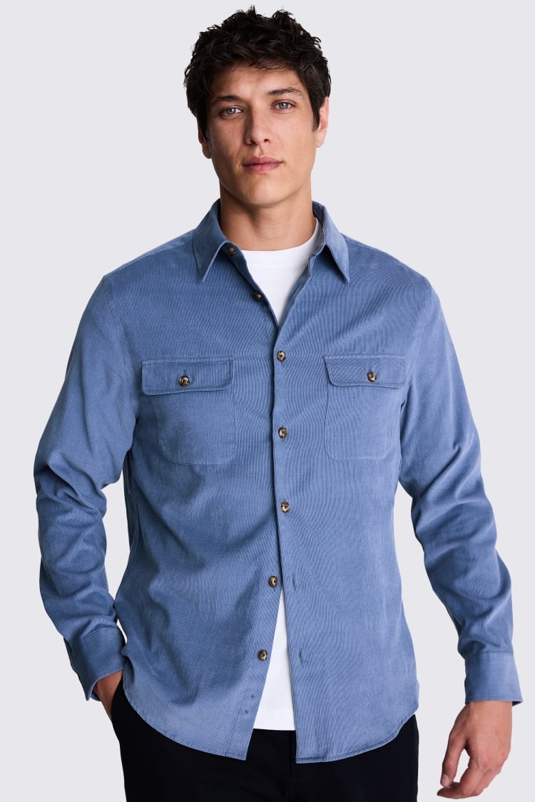 Blue Lightweight Cord Overshirt