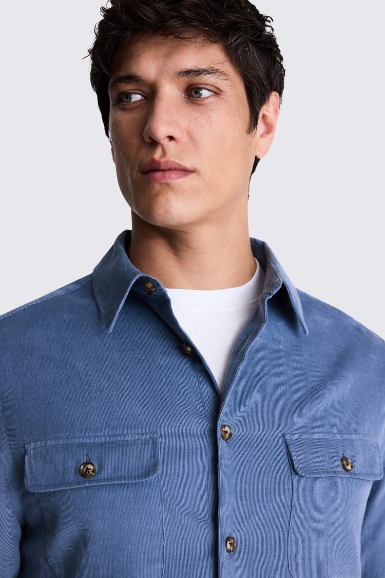 Blue Lightweight Cord Overshirt