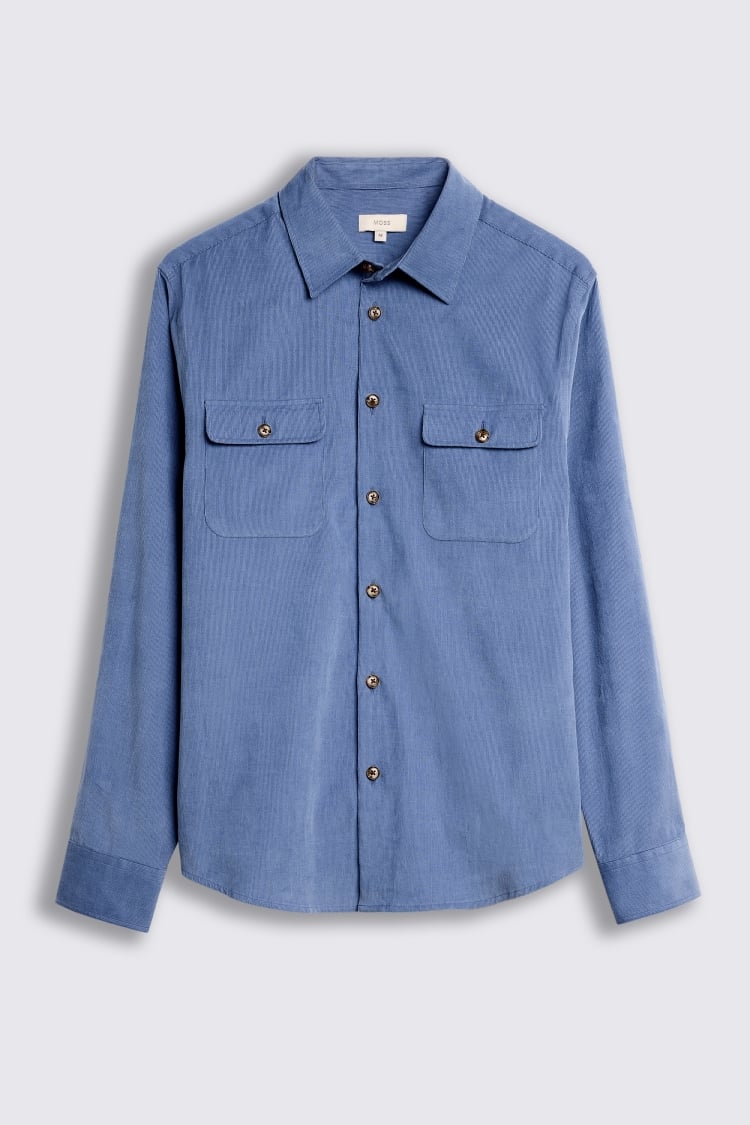 Blue Lightweight Corduroy Overshirt 