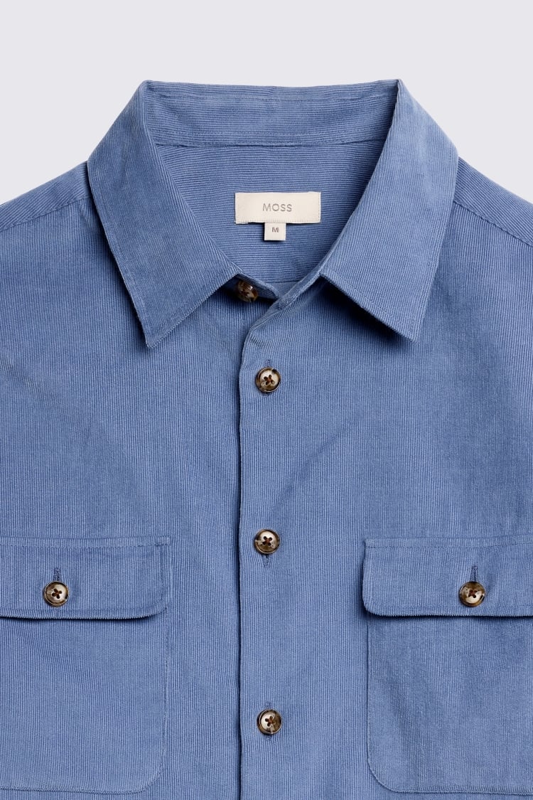 Blue Lightweight Corduroy Overshirt 